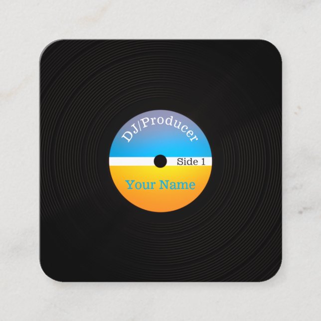 Tarjeta De Visita Cuadrada Cubierta profesional retra de la producción del (Anverso)