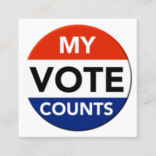 Tarjeta De Visita Cuadrada Cuenta de mi voto