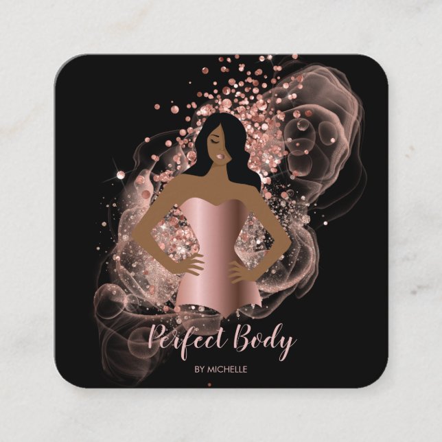 Tarjeta De Visita Cuadrada Cuerpo Esculpiendo Fitness Linergie Waist Trainer  (Anverso)