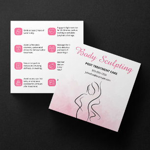 Tarjeta De Visita Cuadrada Cuerpo Escultórico con Color de Agua Rosa Pre/Pos 