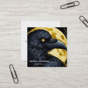 Tarjeta De Visita Cuadrada Cuervo Negro de Halloween