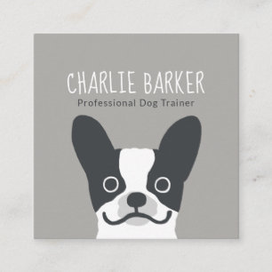 Tarjeta De Visita Cuadrada Cuidado de animales de compañía lindo francés d