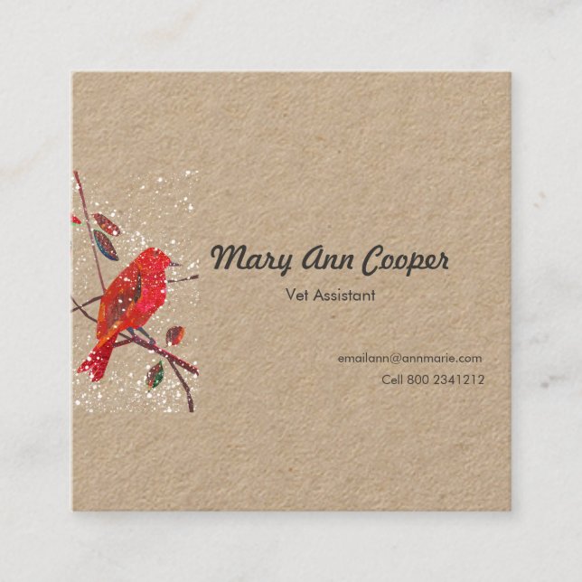 Tarjeta De Visita Cuadrada Cuidado de animales de compañía único del animal (Anverso)