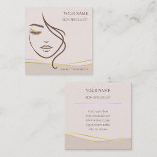 Tarjeta De Visita Cuadrada Cuidado de la piel y salón de belleza