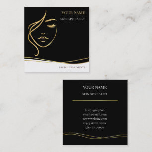 Tarjeta De Visita Cuadrada Cuidado de la piel y salón de belleza