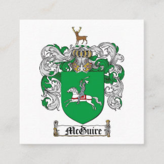 Tarjeta De Visita Cuadrada Cuidado del negocio del escudo de la familia de