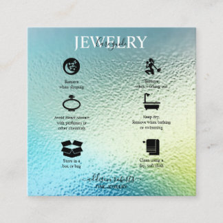 Tarjeta De Visita Cuadrada Cuidado moderno de joyas de glamur irlandeses