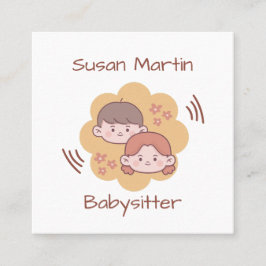 Tarjeta De Visita Cuadrada CUIDADO NIÑOS Beber QR Código Bebé