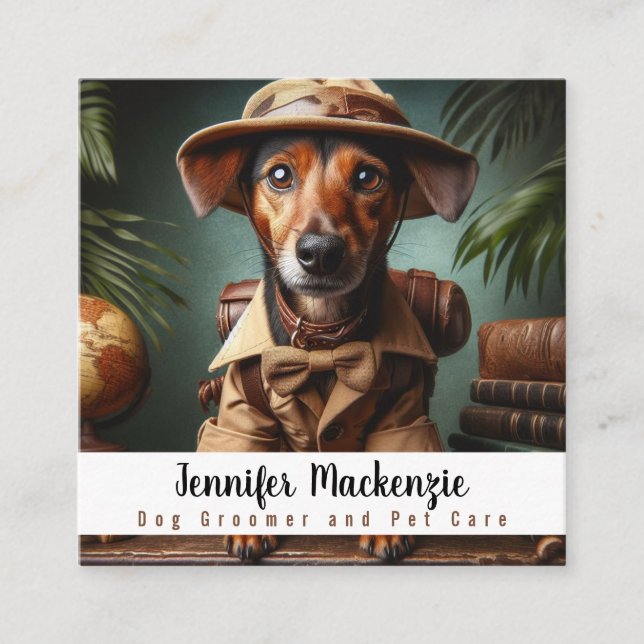 Tarjeta De Visita Cuadrada Cuidados de mascotas (Anverso)