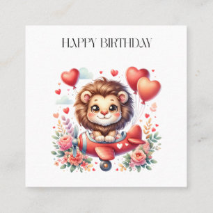 Tarjeta De Visita Cuadrada Cumpleaños del León Volador