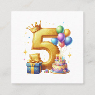 Tarjeta De Visita Cuadrada Cumpleaños dorado 5