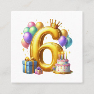 Tarjeta De Visita Cuadrada Cumpleaños dorado 6