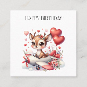 Tarjeta De Visita Cuadrada Cumpleaños piloto ciervo