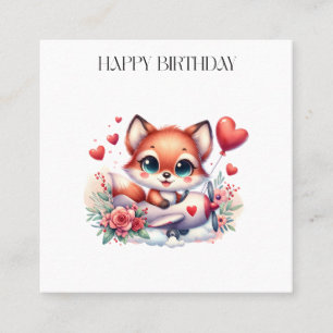 Tarjeta De Visita Cuadrada Cumpleaños piloto zorro