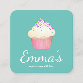 Tarjeta De Visita Cuadrada Cupcake Baker Bakery Chef