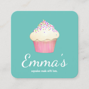 Tarjeta De Visita Cuadrada Cupcake Baker Bakery Chef