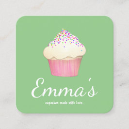 Tarjeta De Visita Cuadrada Cupcake Baker Bakery Chef