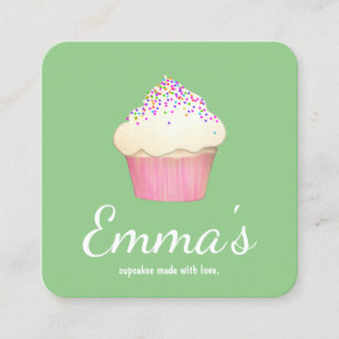Tarjeta De Visita Cuadrada Cupcake Baker Bakery Chef