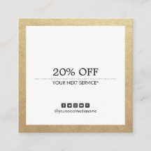 Cupón de medios sociales multipropósito Gold Borde