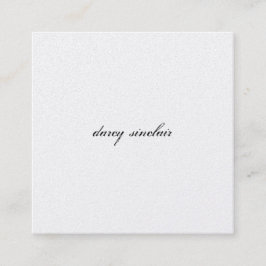 Tarjeta de visita cuadrada cursiva simple