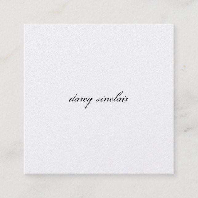 Tarjeta de visita cuadrada cursiva simple (Anverso)