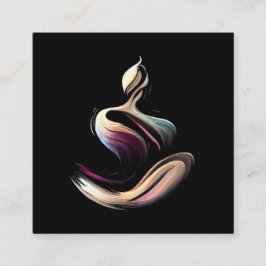 Tarjeta De Visita Cuadrada Curso de broche de broche de Lotus Pose