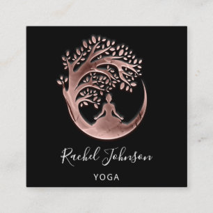 Tarjeta De Visita Cuadrada Curso de logotipo de escuela de clases de yoga Ins
