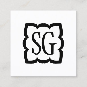 Tarjeta De Visita Cuadrada Curva 03 - Iniciales