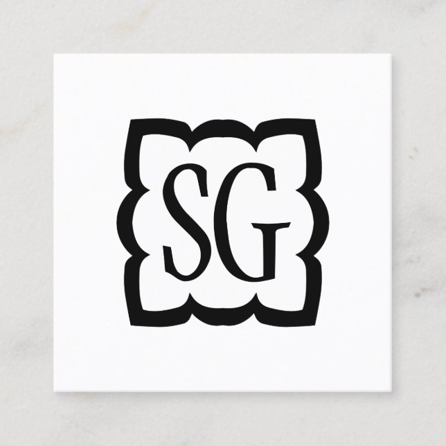 Tarjeta De Visita Cuadrada Curva 03 - Iniciales (Anverso)