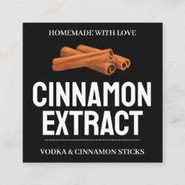 Tarjeta De Visita Cuadrada Custom Cinnamon Extract label VE011_01sqv2