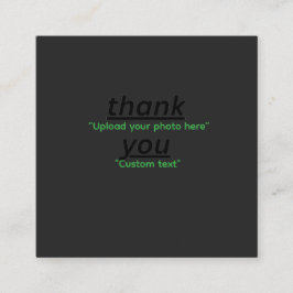 Tarjeta De Visita Cuadrada Custom Text & Upload Your Photo Personalized
