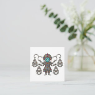 Tarjeta De Visita Cuadrada Cute Berber Amazigh Fíbula Khalla Kawaii Pegatina