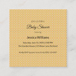 Tarjeta De Visita Cuadrada Cute Boho Baby Shower Género neutro, Personalizabl