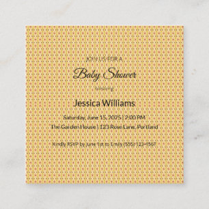 Tarjeta De Visita Cuadrada Cute Boho Baby Shower Género neutro, Personalizabl