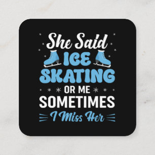 Tarjeta De Visita Cuadrada Cute Ice Rink Synchronized está llamando