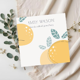 Tarjeta De Visita Cuadrada Cute Lemon Abstract Fruity Bold Necklation Display
