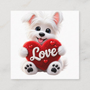 Tarjeta De Visita Cuadrada Cute Love Puppy Baby Desig