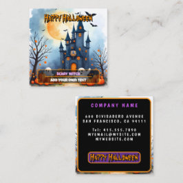 Tarjeta De Visita Cuadrada Cute Trendy Halloween Spooky Collection