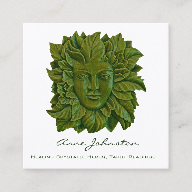 Tarjeta De Visita Cuadrada Dama de Greenwood Wicca (Anverso)
