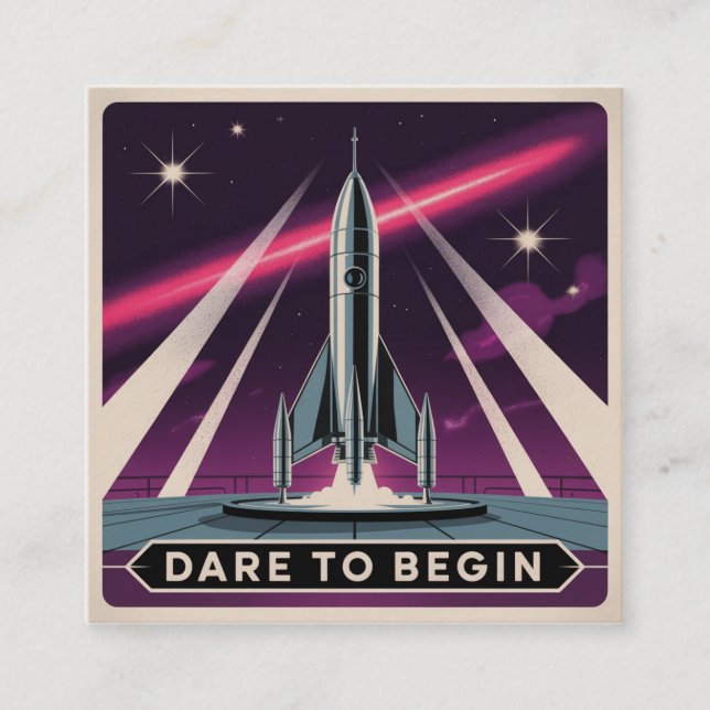 Tarjeta De Visita Cuadrada Dare To Begin (Anverso)