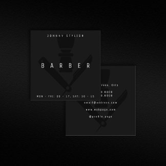 Tarjeta De Visita Cuadrada Dark barbers style