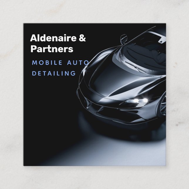 Tarjeta De Visita Cuadrada Dark Blue Modern Business Card (Anverso)