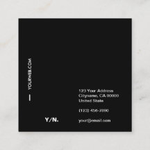 Tarjeta de visita cuadrada de Black&White de la