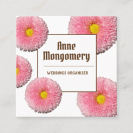 Tarjeta de visita cuadrada de Blossoms rosa