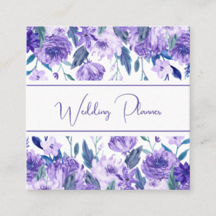 Tarjeta de visita cuadrada de color púrpura