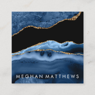 Tarjeta de visita cuadrada de estilo Belleza Agate