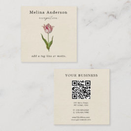 Tarjeta de visita cuadrada de flor de color QR Cod