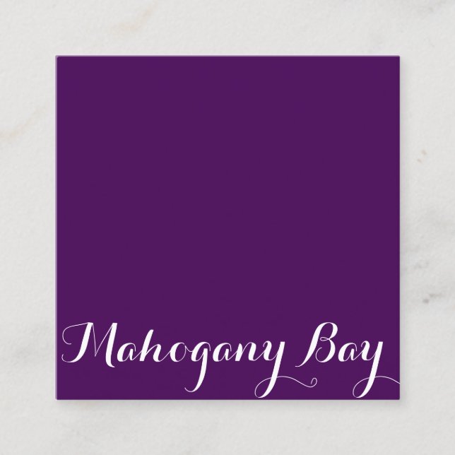 Tarjeta de visita cuadrada de la escritura en (Anverso)