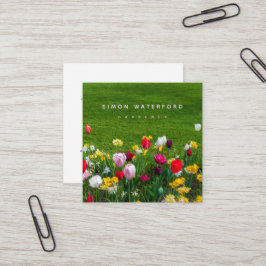 Tarjeta de visita cuadrada de las flores de primav