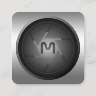 Tarjeta de visita cuadrada de lente de cámara est